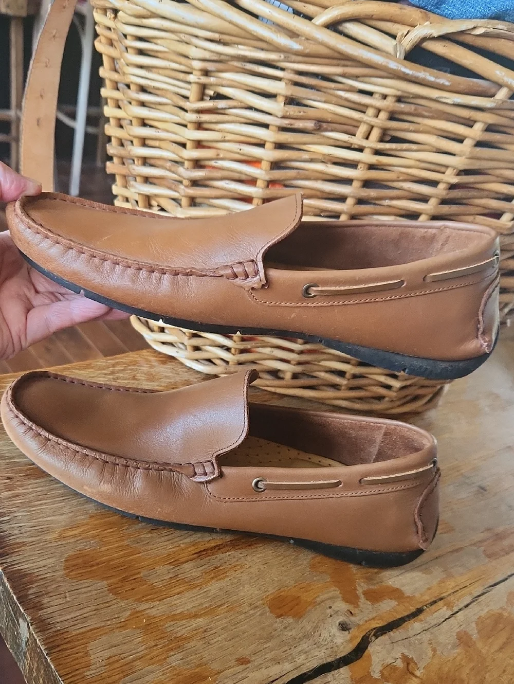 Marc Joseph Men's brown leather sz 9 loafers boat shoe‎